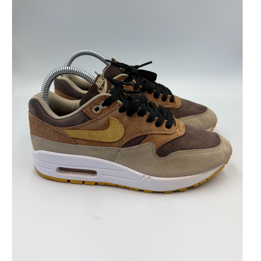 Nike Air Max 1‎ PRM Duck Pecan Yellow Ochre Suede Sneakers Women's Sz 5